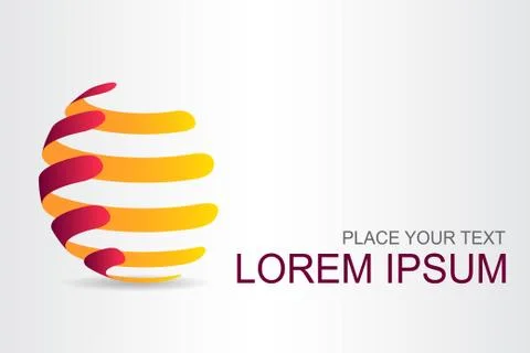 Logo stylized spherical surface with abstract shapes Stock Illustration