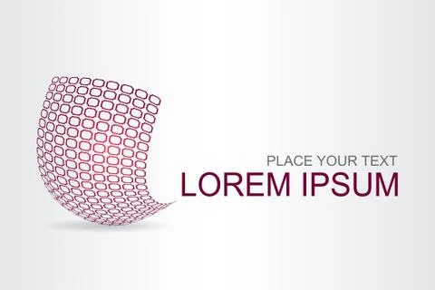 Logo stylized spherical surface with abstract shapes Stock Illustration