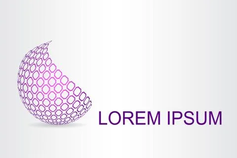 Logo stylized spherical surface with abstract shapes Stock Illustration