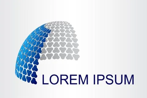 Logo stylized spherical surface with abstract shapes Stock Illustration