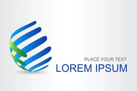 Logo stylized spherical surface with abstract shapes Stock Illustration