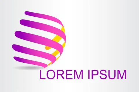 Logo stylized spherical surface with abstract shapes Stock Illustration