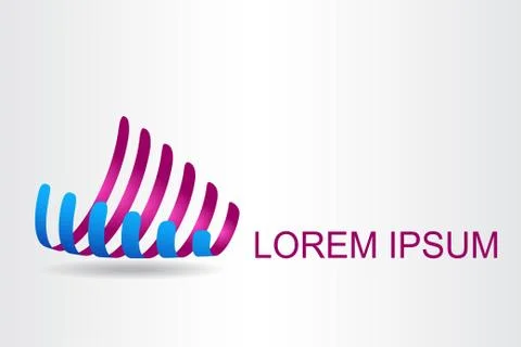 Logo stylized spherical surface with abstract shapes Stock Illustration