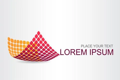 Logo stylized spherical surface with abstract shapes Stock Illustration