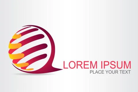 Logo stylized spherical surface with abstract shapes Illustrazione stock