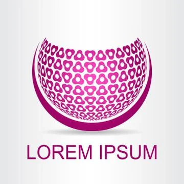 Logo stylized spherical surface with abstract shapes Illustrazione stock