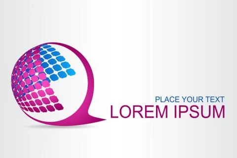 Logo stylized spherical surface with abstract shapes Stock Illustration