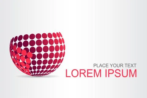 Logo stylized spherical surface with abstract shapes Stock Illustration