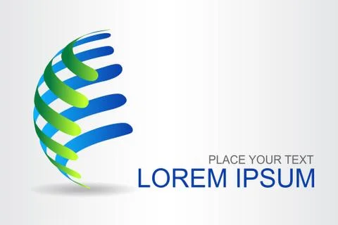 Logo stylized spherical surface with abstract shapes Illustrazione stock