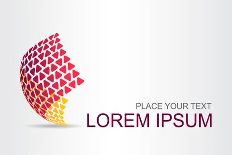 Logo stylized spherical surface with abstract shapes Stock Illustration