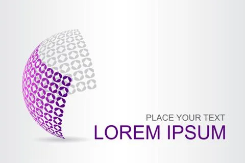 Logo stylized spherical surface with abstract shapes Stock Illustration