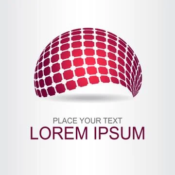 Logo stylized spherical surface with abstract shapes Stock Illustration