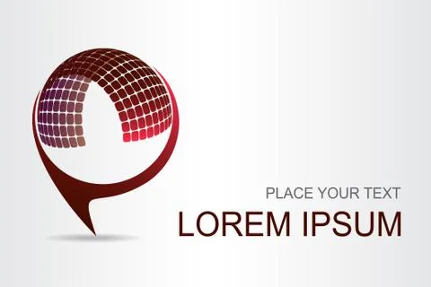 Logo stylized spherical surface with abstract shapes Illustrazione stock