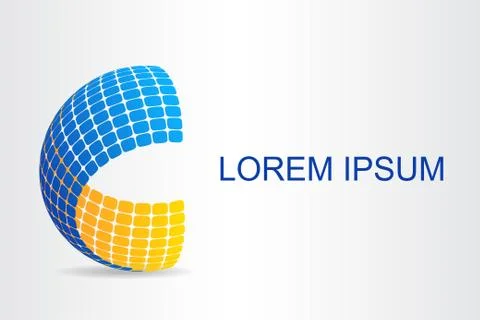 Logo stylized spherical surface with abstract shapes Illustrazione stock