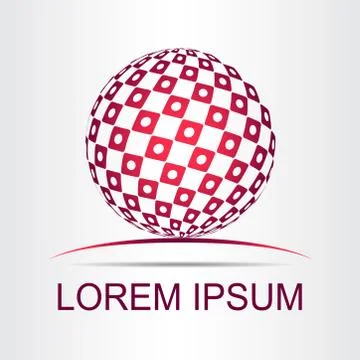 Logo stylized spherical surface with abstract shapes Stock Illustration