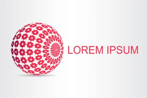 Logo stylized spherical surface with abstract shapes Stock Illustration