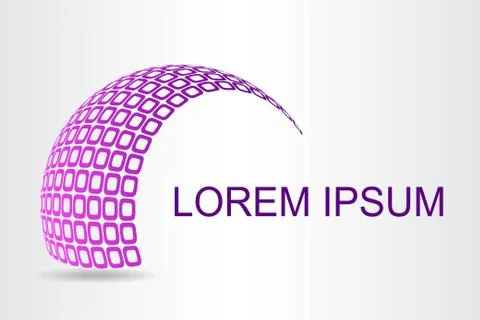 Logo stylized spherical surface with abstract shapes Stock Illustration