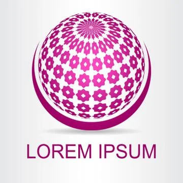 Logo stylized spherical surface with abstract shapes Stock Illustration