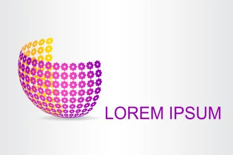 Logo stylized spherical surface with abstract shapes Stock Illustration