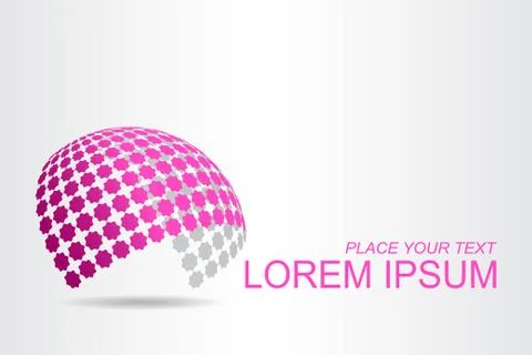 Logo stylized spherical surface with abstract shapes Stock Illustration