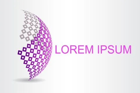 Logo stylized spherical surface with abstract shapes Stock Illustration