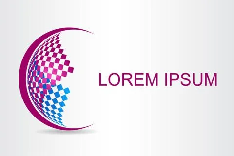 Logo stylized spherical surface with abstract shapes Illustrazione stock