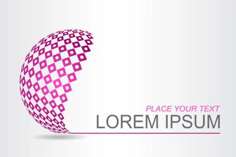Logo stylized spherical surface with abstract shapes Stock Illustration