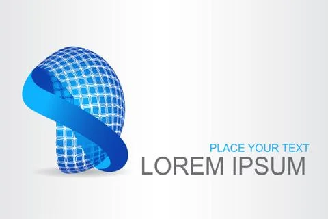 Logo stylized spherical surface with abstract shapes Stock Illustration