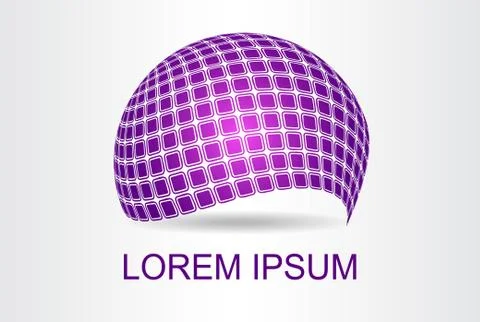 Logo stylized spherical surface with abstract shapes Stock Illustration