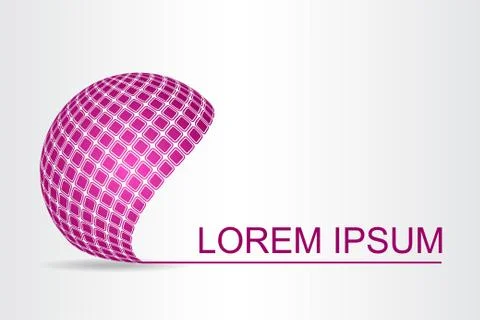 Logo stylized spherical surface with abstract shapes Stock Illustration