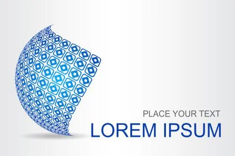 Logo stylized spherical surface with abstract shapes Stock Illustration