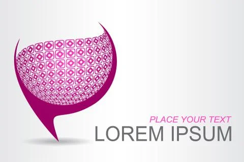 Logo stylized spherical surface with abstract shapes Stock Illustration