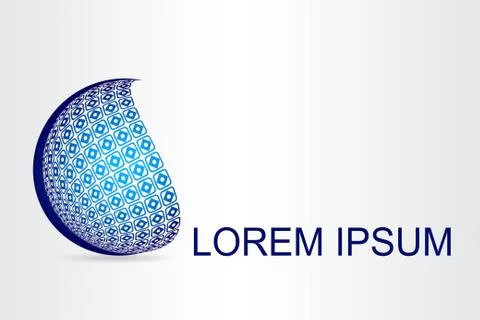 Logo stylized spherical surface with abstract shapes Stock Illustration