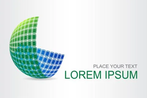 Logo stylized spherical surface with abstract shapes Illustrazione stock