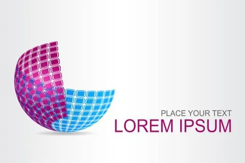 Logo stylized spherical surface with abstract shapes Illustrazione stock