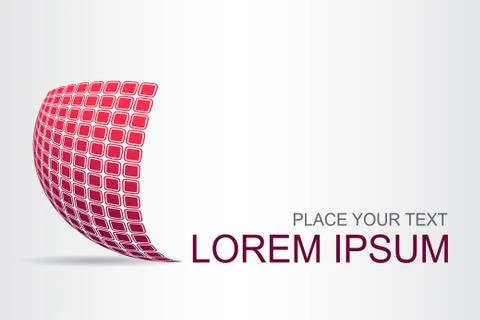 Logo stylized spherical surface with abstract shapes Stock Illustration