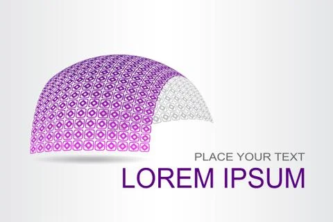 Logo stylized spherical surface with abstract shapes Stock Illustration