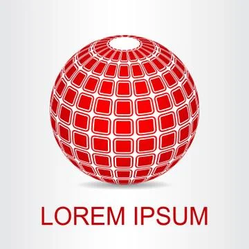 Logo stylized spherical surface with abstract shapes Stock Illustration