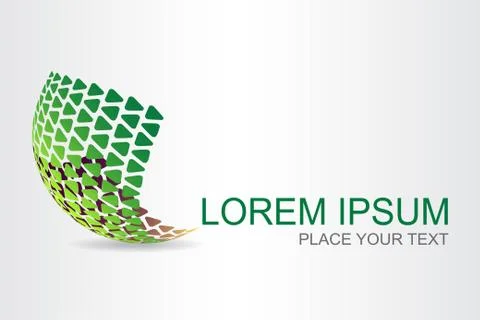 Logo stylized spherical surface with abstract shapes Stock Illustration