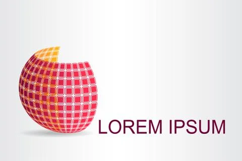 Logo stylized spherical surface with abstract shapes Stock Illustration