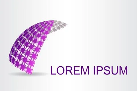 Logo stylized spherical surface with abstract shapes Stock Illustration