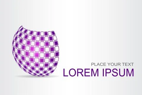 Logo stylized spherical surface with abstract shapes Stock Illustration