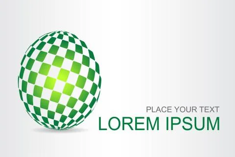 Logo stylized spherical surface with abstract shapes Stock Illustration