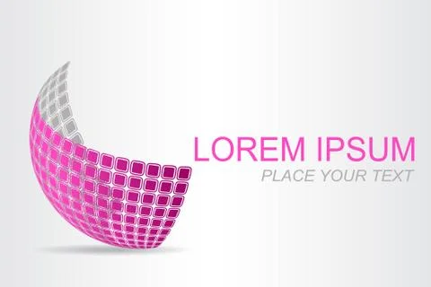 Logo stylized spherical surface with abstract shapes Stock Illustration