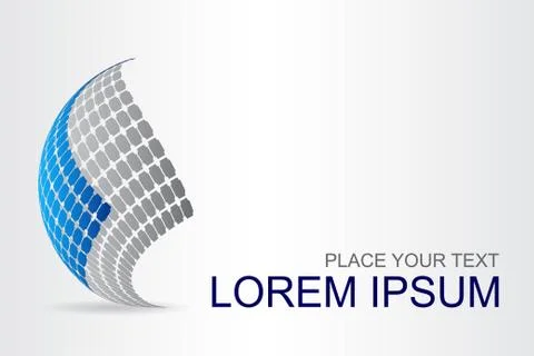 Logo stylized spherical surface with abstract shapes Stock Illustration