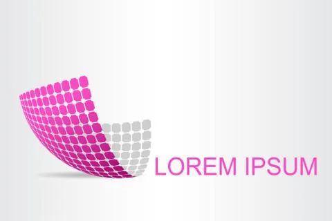 Logo stylized spherical surface with abstract shapes Stock Illustration