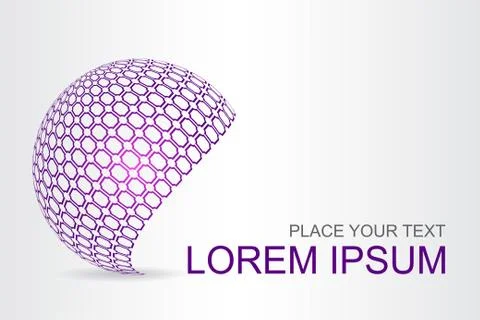 Logo stylized spherical surface with abstract shapes Stock Illustration