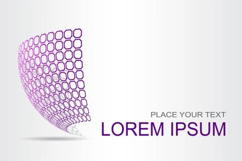 Logo stylized spherical surface with abstract shapes Stock Illustration