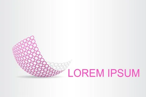 Logo stylized spherical surface with abstract shapes Stock Illustration