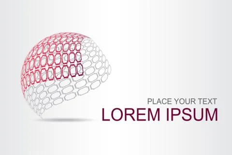 Logo stylized spherical surface with abstract shapes Stock Illustration